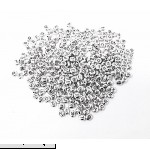 HONBAY 300pcs 6mm Oval Alloy Metal Silver Alphabet Letter Spacer Beads Loose Beads  B0749LH4T8